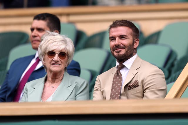 David Beckham and his mother Sandra were at Wimbldon (Steven Paston/PA)
