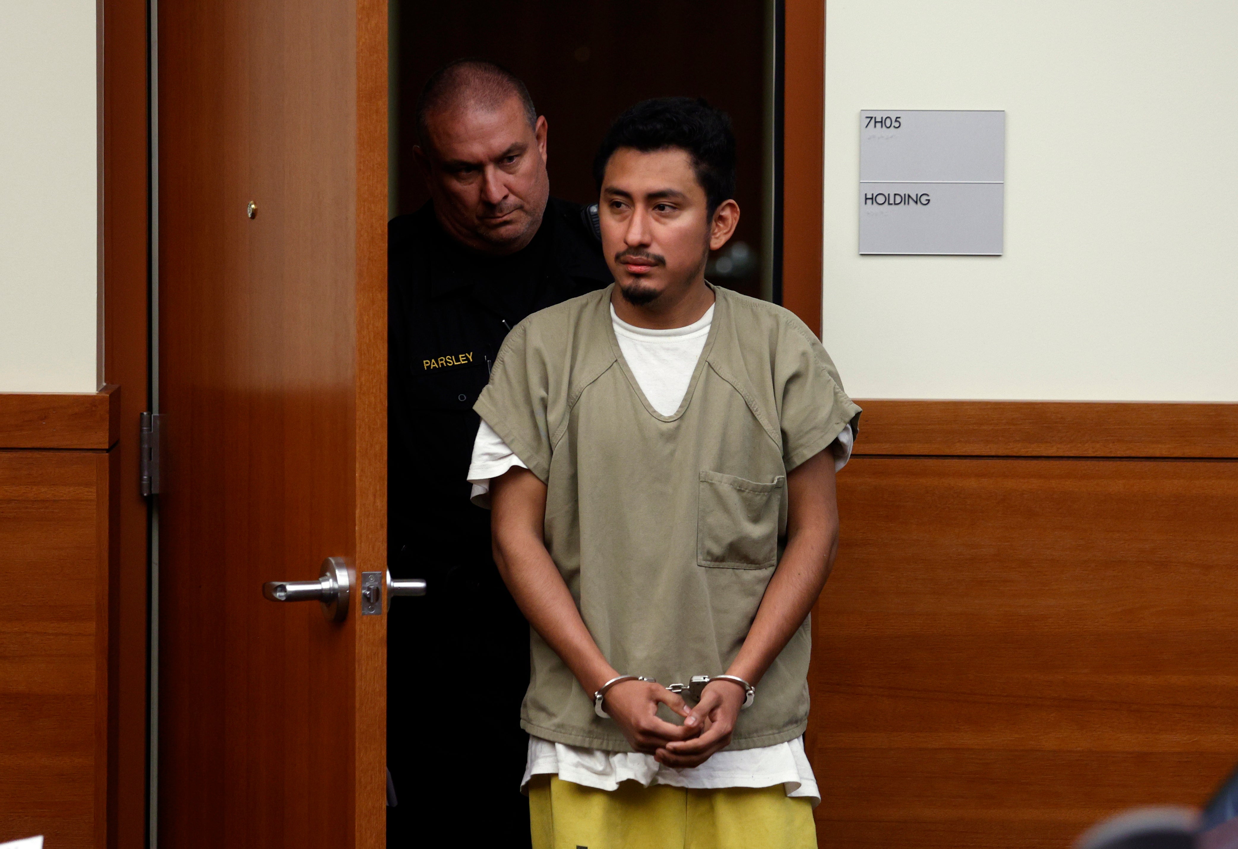 Gerson Fuentes is pictured at a bond hearing in July 2022