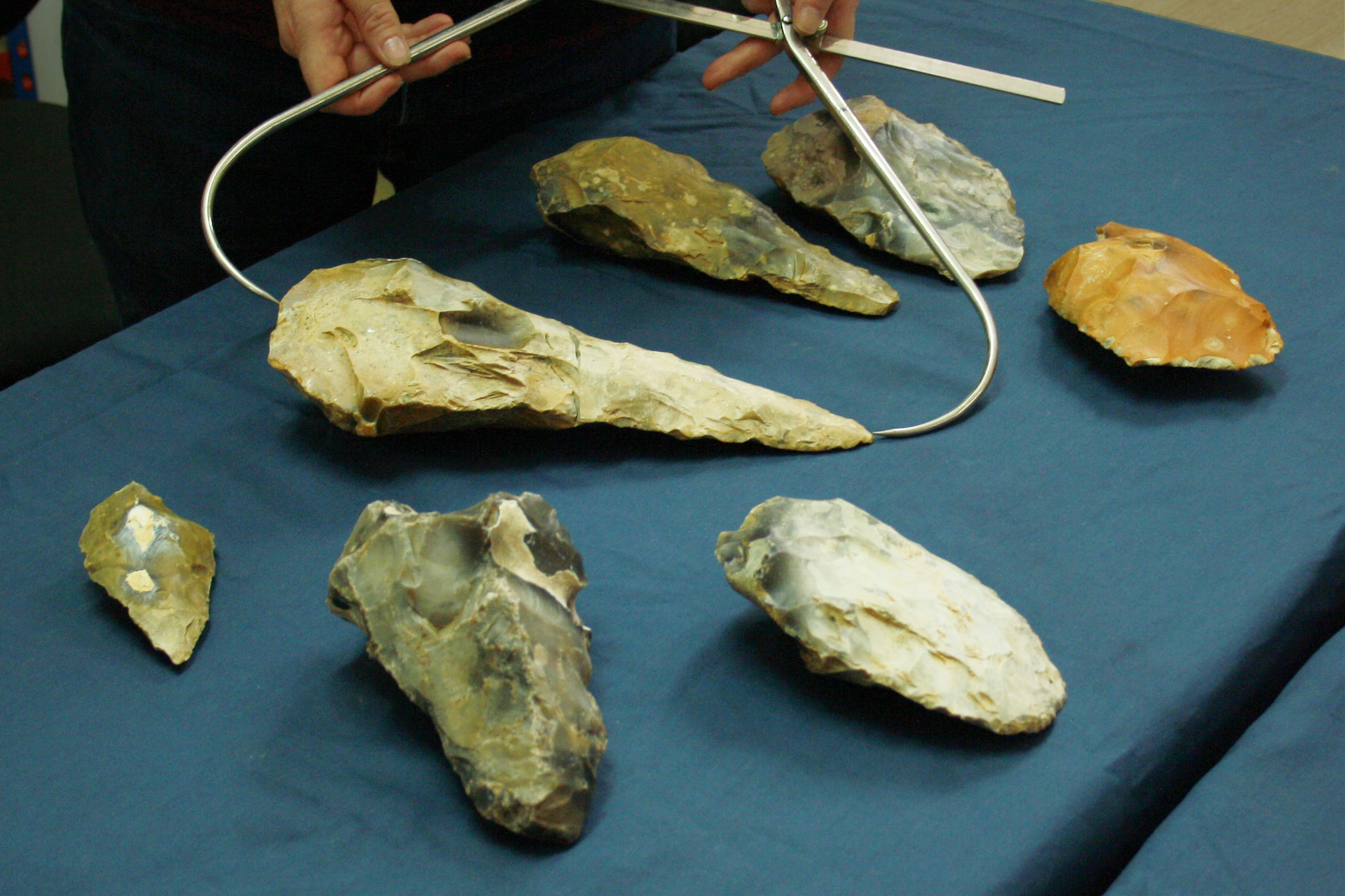 A handaxe measuring 29.5cm in length, is one of the longest ever found in Britain (Archaeology South-East/ UCL)
