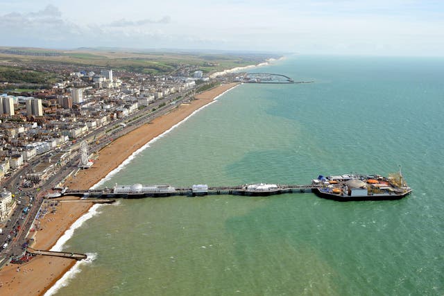 A aerial view of Brighton, which appears on Zoopla’s list of locations with the biggest concentrations of home value decreases in the six months to May 2023 (Nick Ansell/PA)