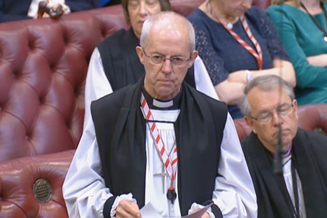 An MP has suggested that bishops such as the Archbishop of Canterbury should lose their automatic places in the House of Lords (House of Lords/UK Parliament/PA)