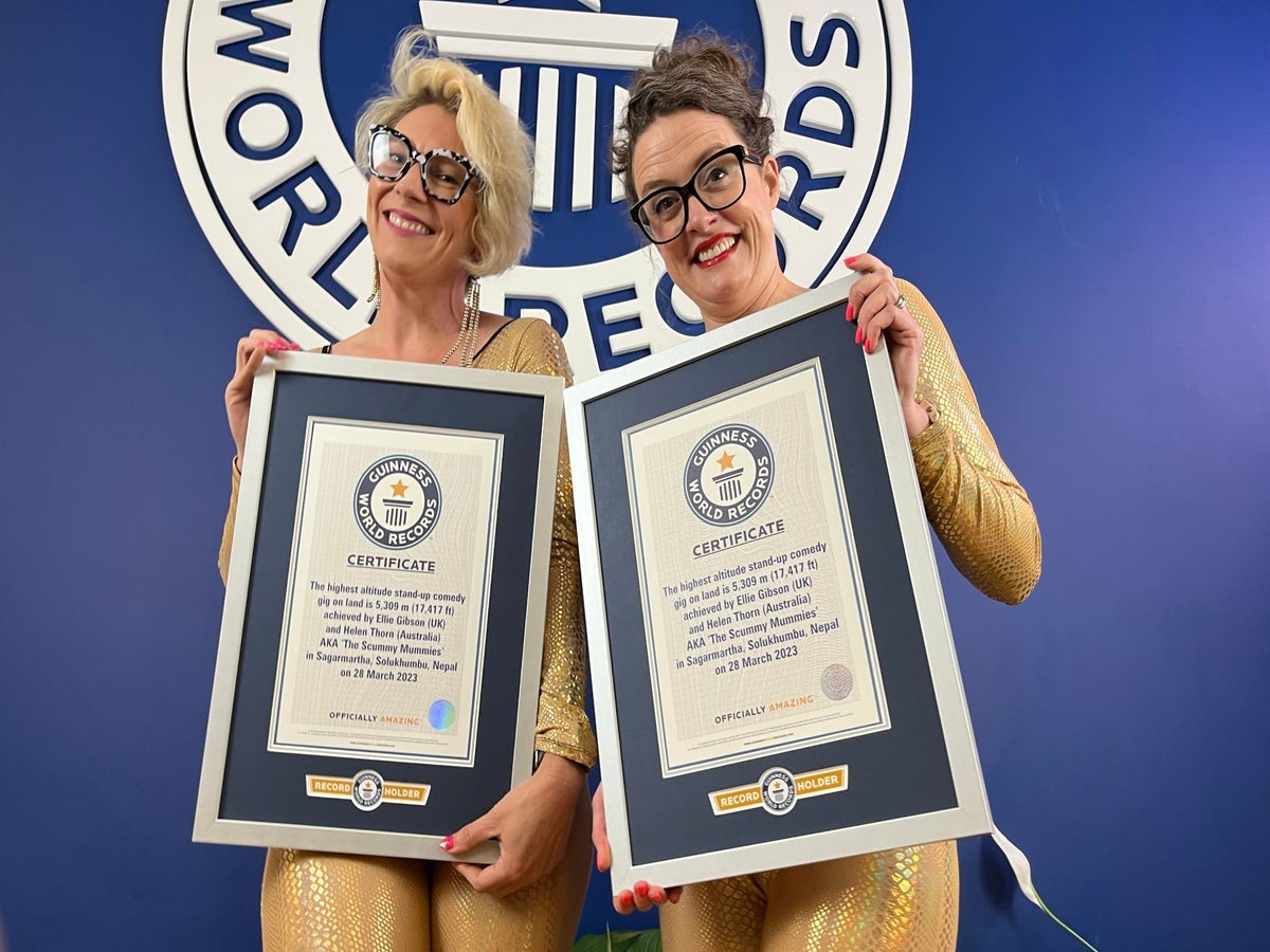 Catsuit-clad comedy duo achieve Guinness World Records title on Mount  Everest | The Independent