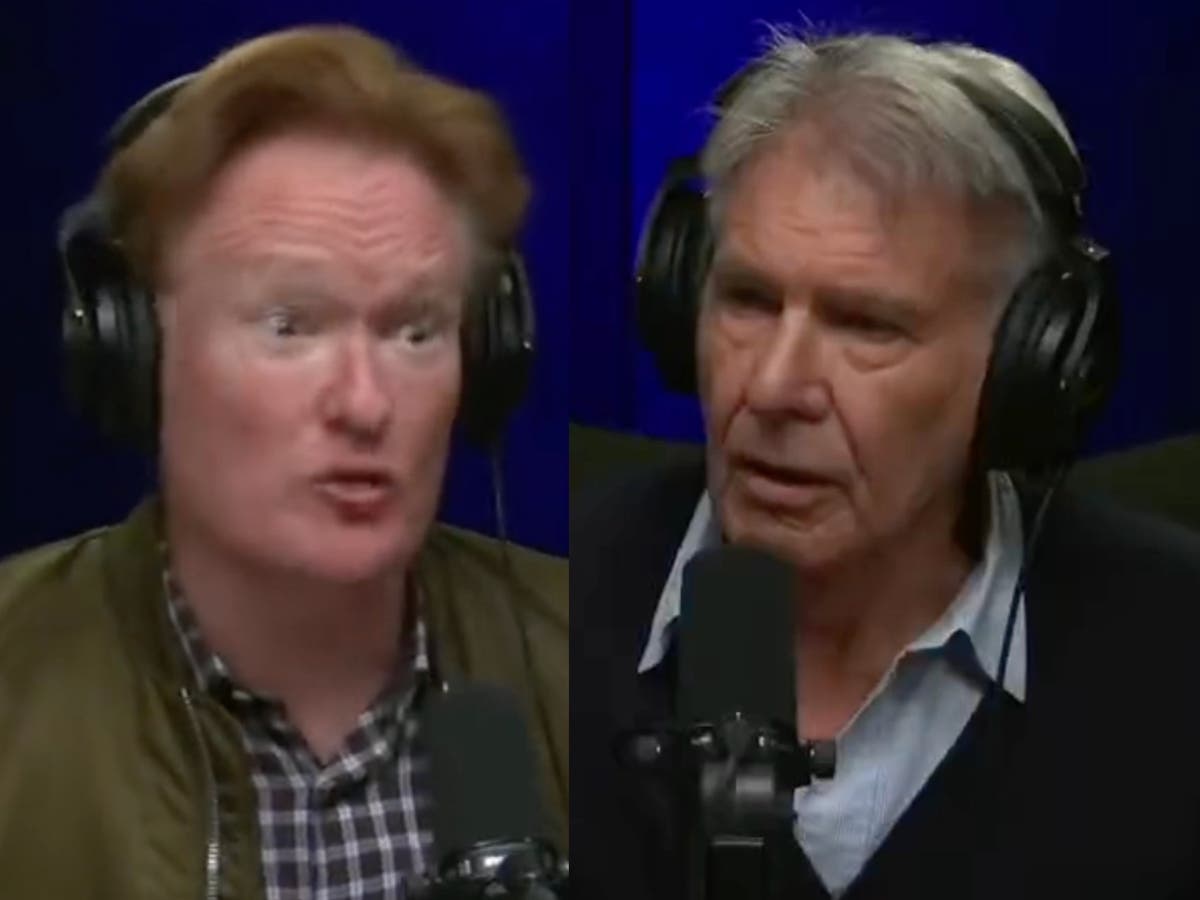 Fans praise ‘brilliant’ banter between Harrison Ford and Conan O’Brien in viral clip