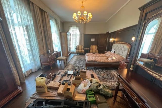 <p>A raid on Russian mercenary chief Yevgeny Prigozhin’s St Petersburg mansion has revealed its interiors</p>