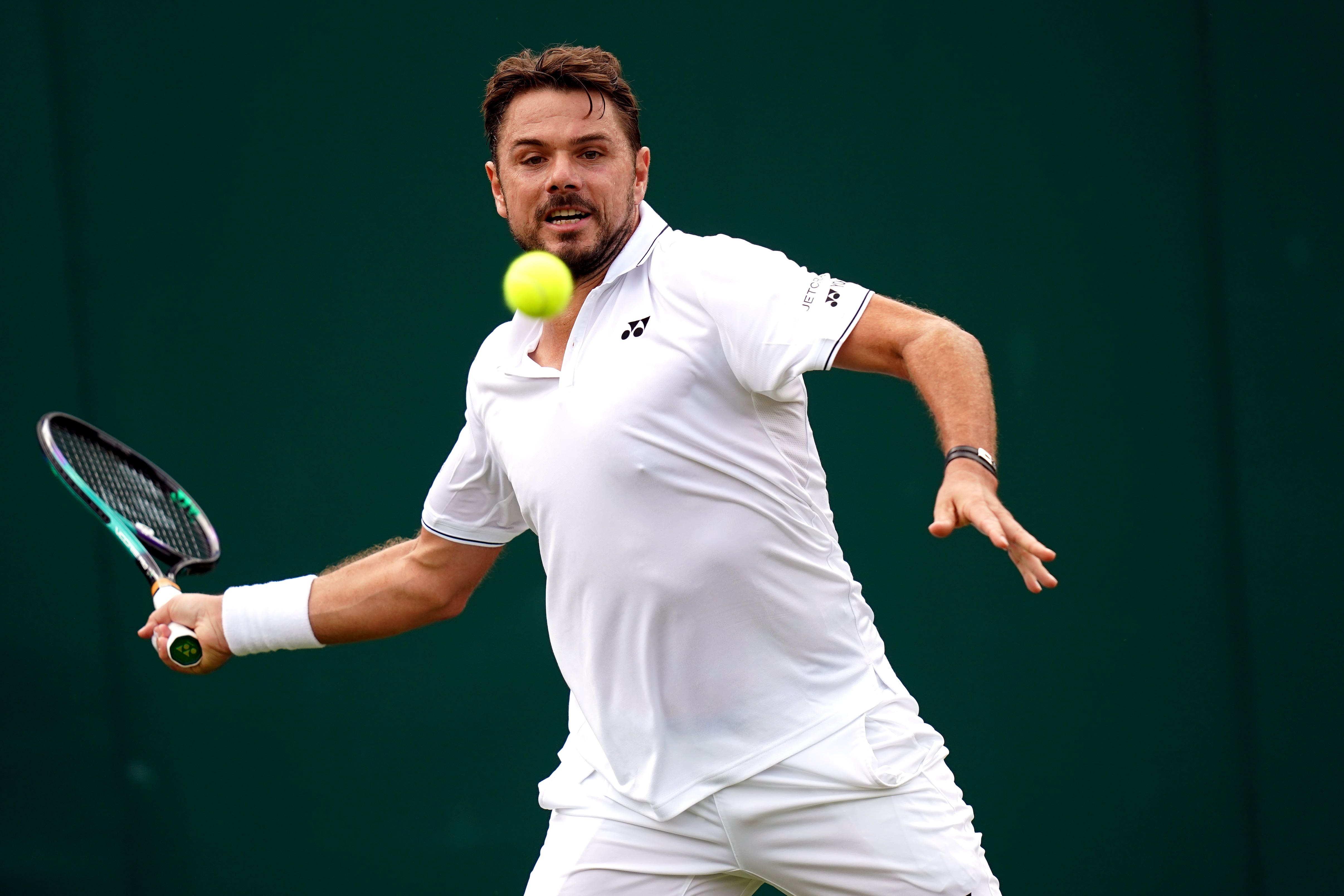 Stan Wawrinka in action against Tomas Etcheverry (Adam Davy/PA)