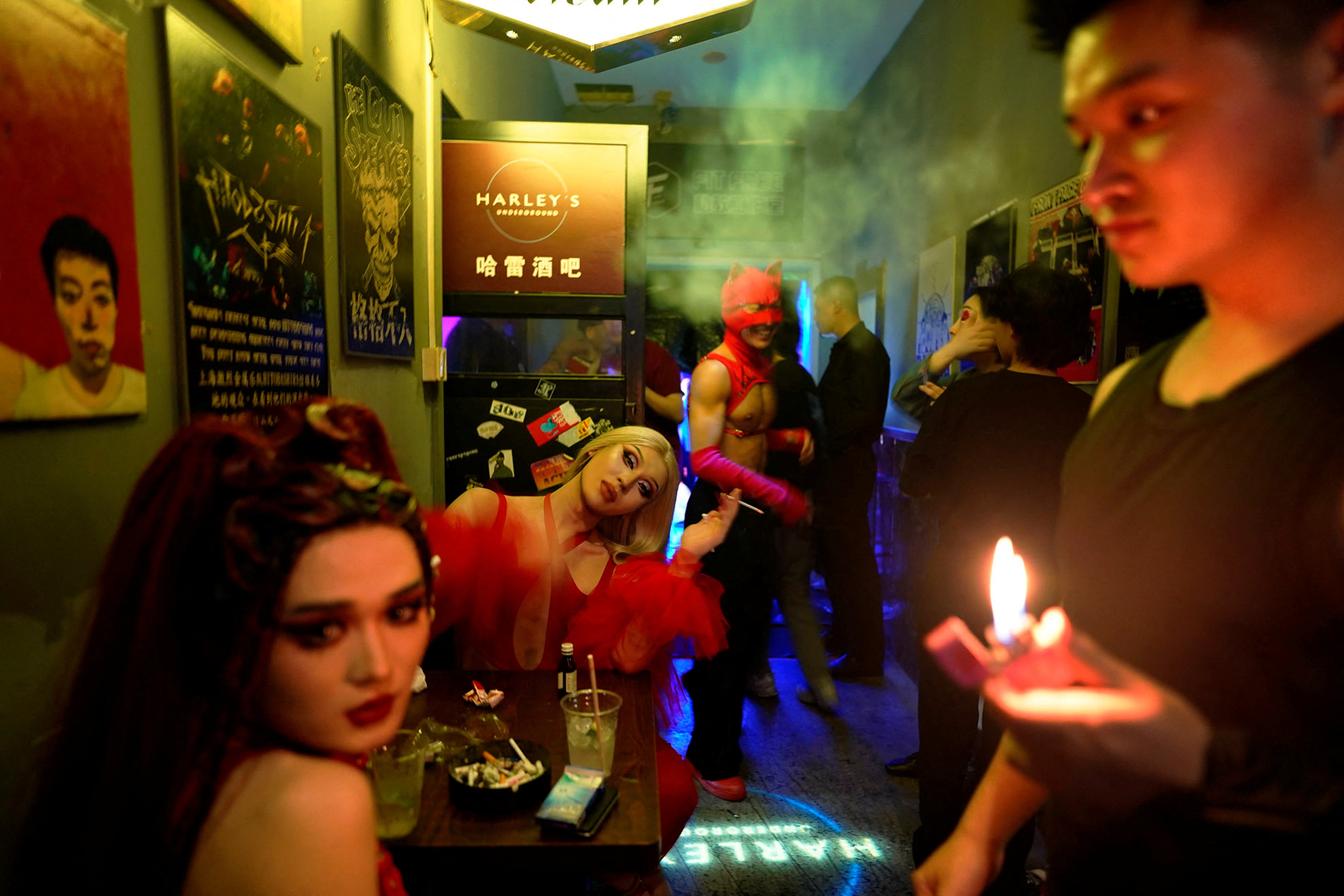 People gather at a voguing ‘ball’ in Shanghai