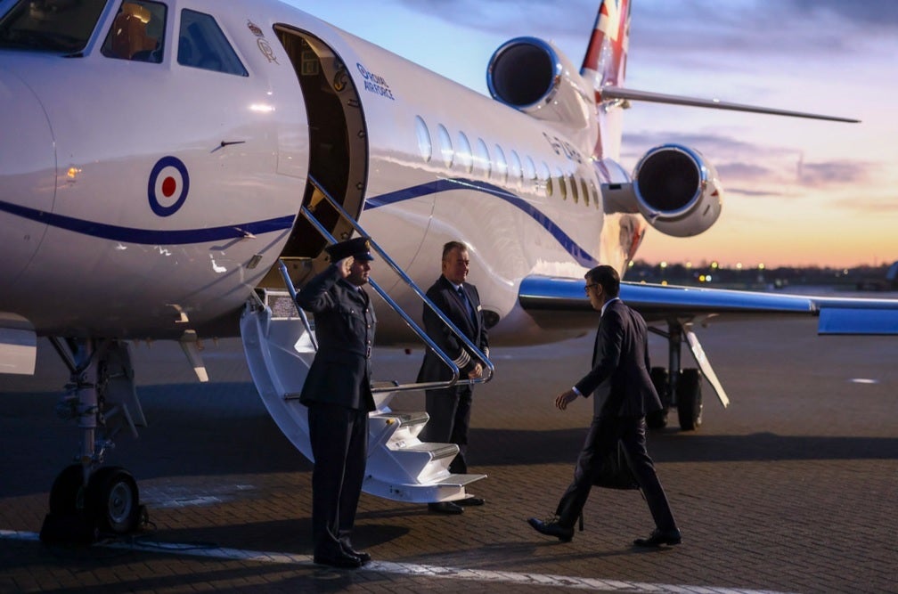 PM boards an RAF jet for a trip to Leeds in January