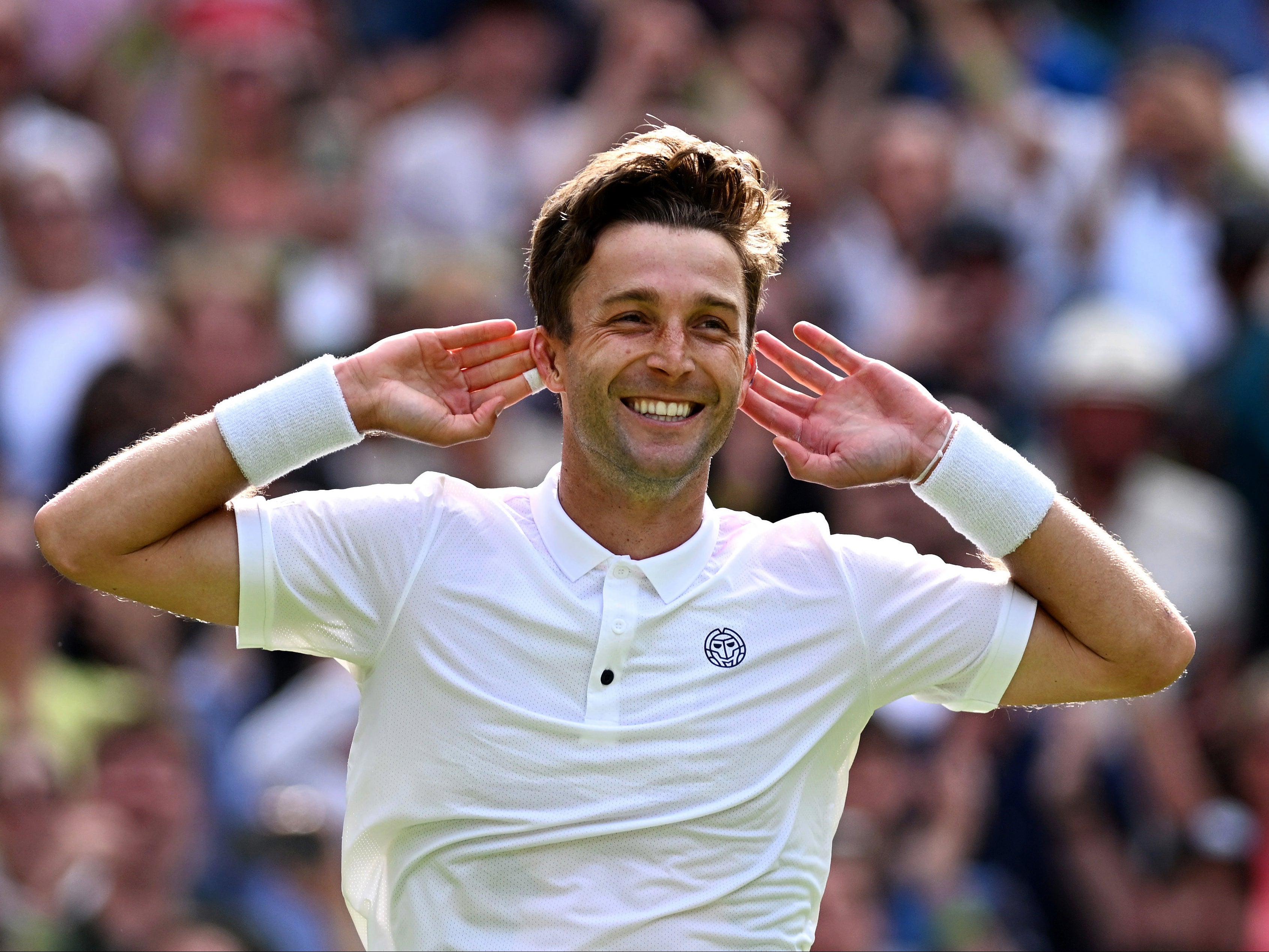 A triumphant Liam Broady enjoys the Centre Court applause