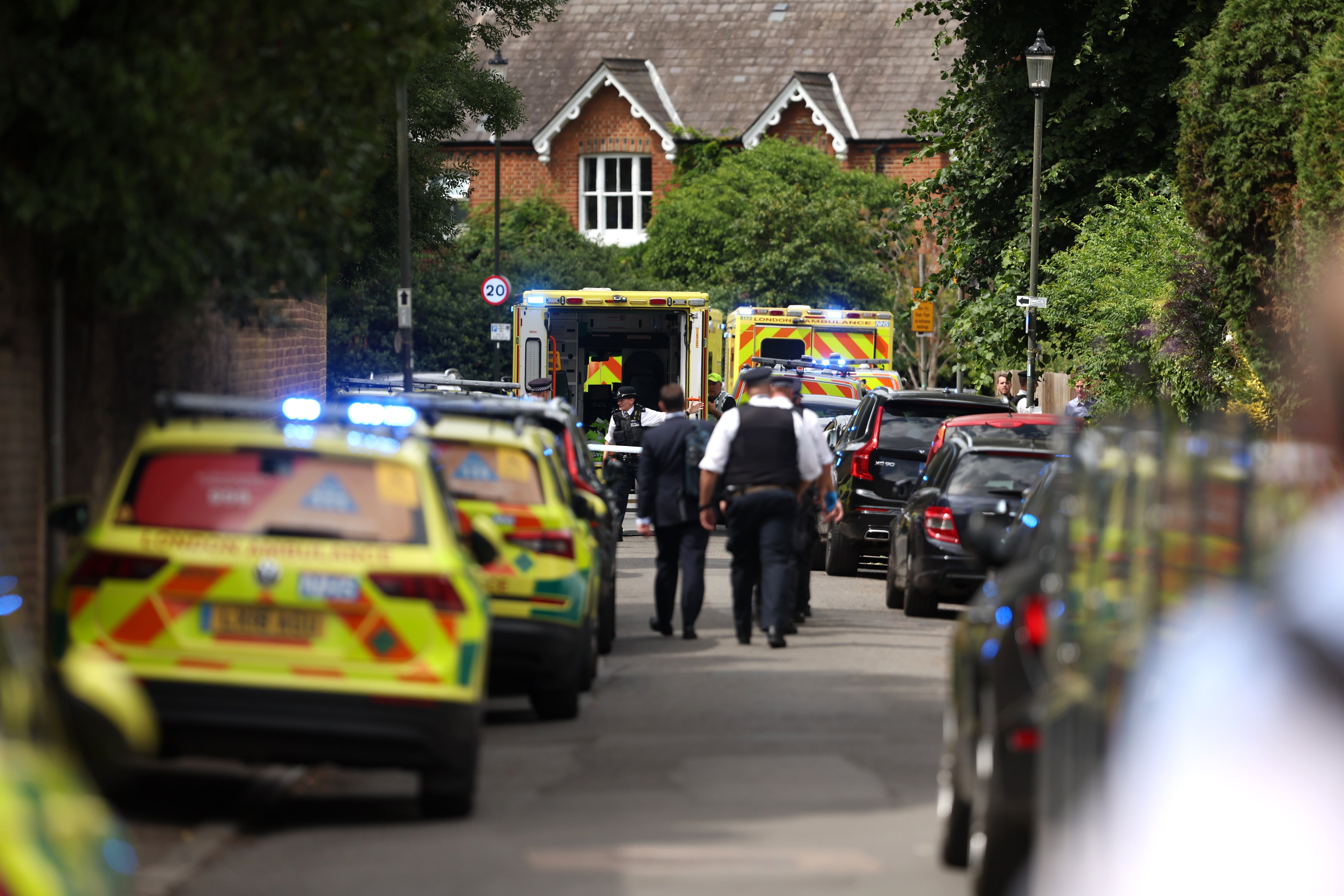 Police and emergency services attend the scene