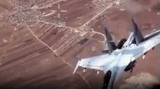 Moment Russian fighter jets harass US drones over Syria