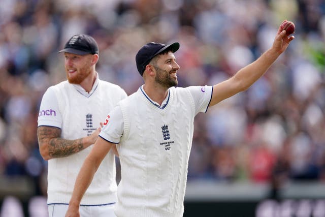 Mark Wood celebrates his first Test five-wicket haul in England (Mike Egerton/PA)