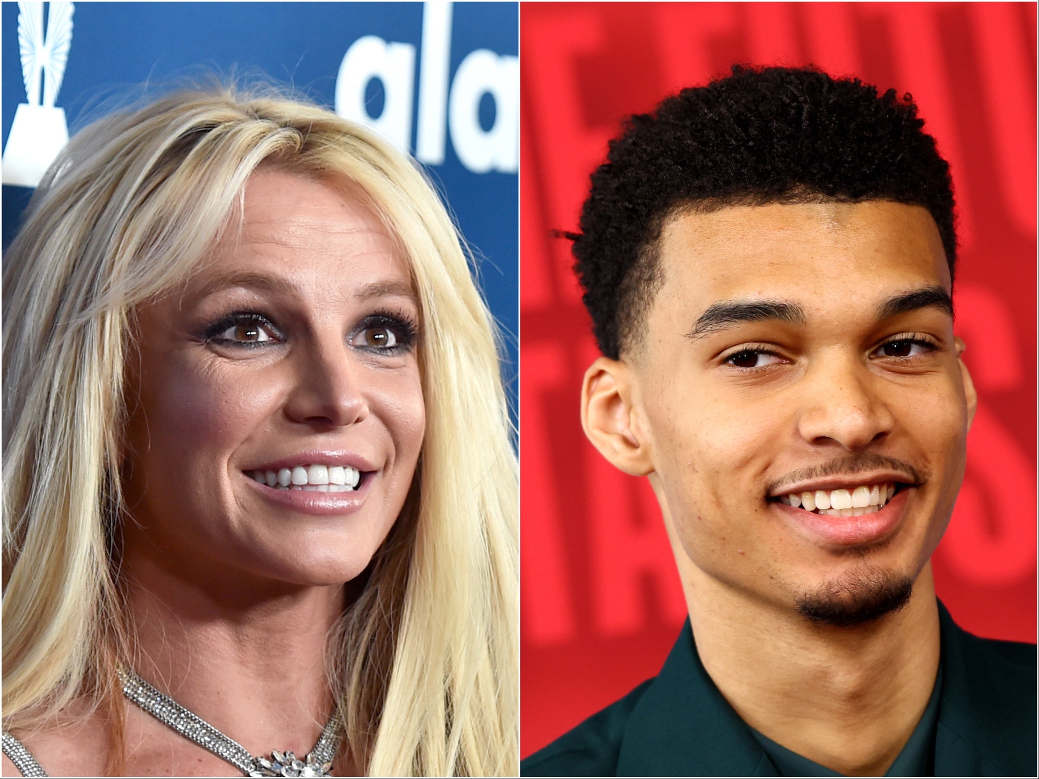 Footage emerges of Britney Spears being struck in the face as she approaches NBA star Victor Wembanyama The Independent