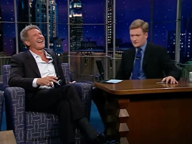 <p>Harrison Ford (left) and Conan O’Brien on ‘Late Night with Conan O’Brien’</p>