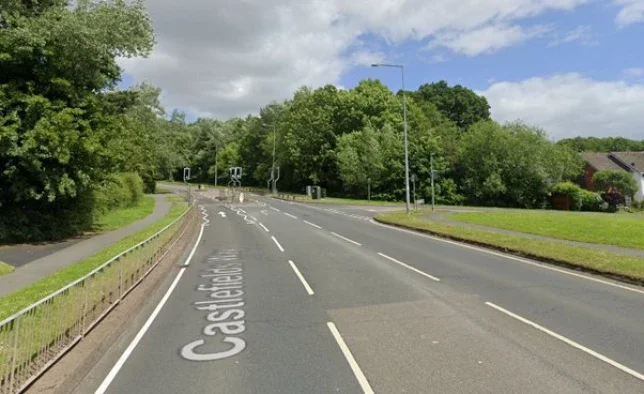 A stretch of road on Castlefields Way near to where incident took place