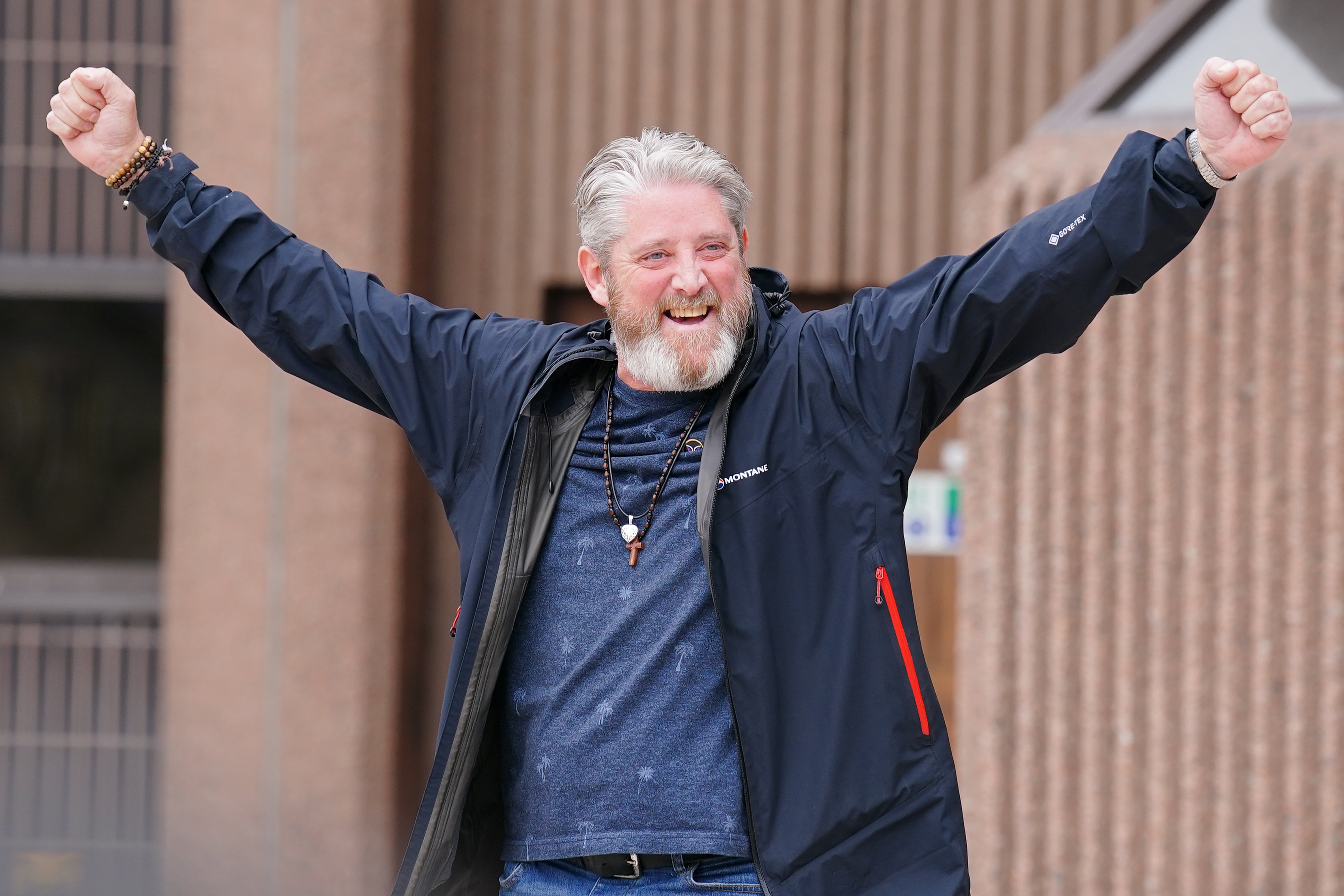 Her father Tim Edwards said ‘We’ve got justice for Elle’ while leaving court