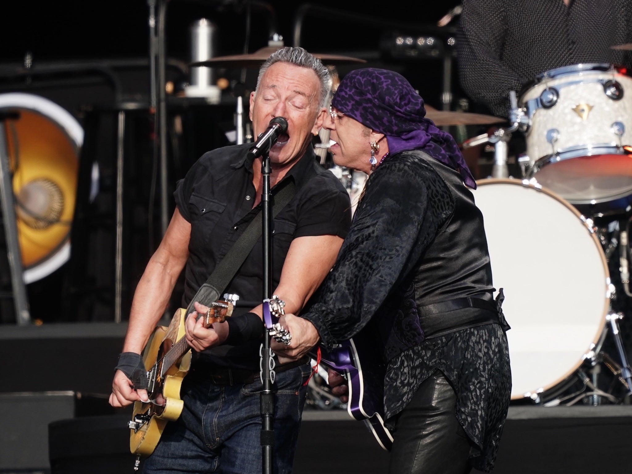Bruce Springsteen and Steven Van Zandt together on stage in Hyde Park on Thursday 6 July