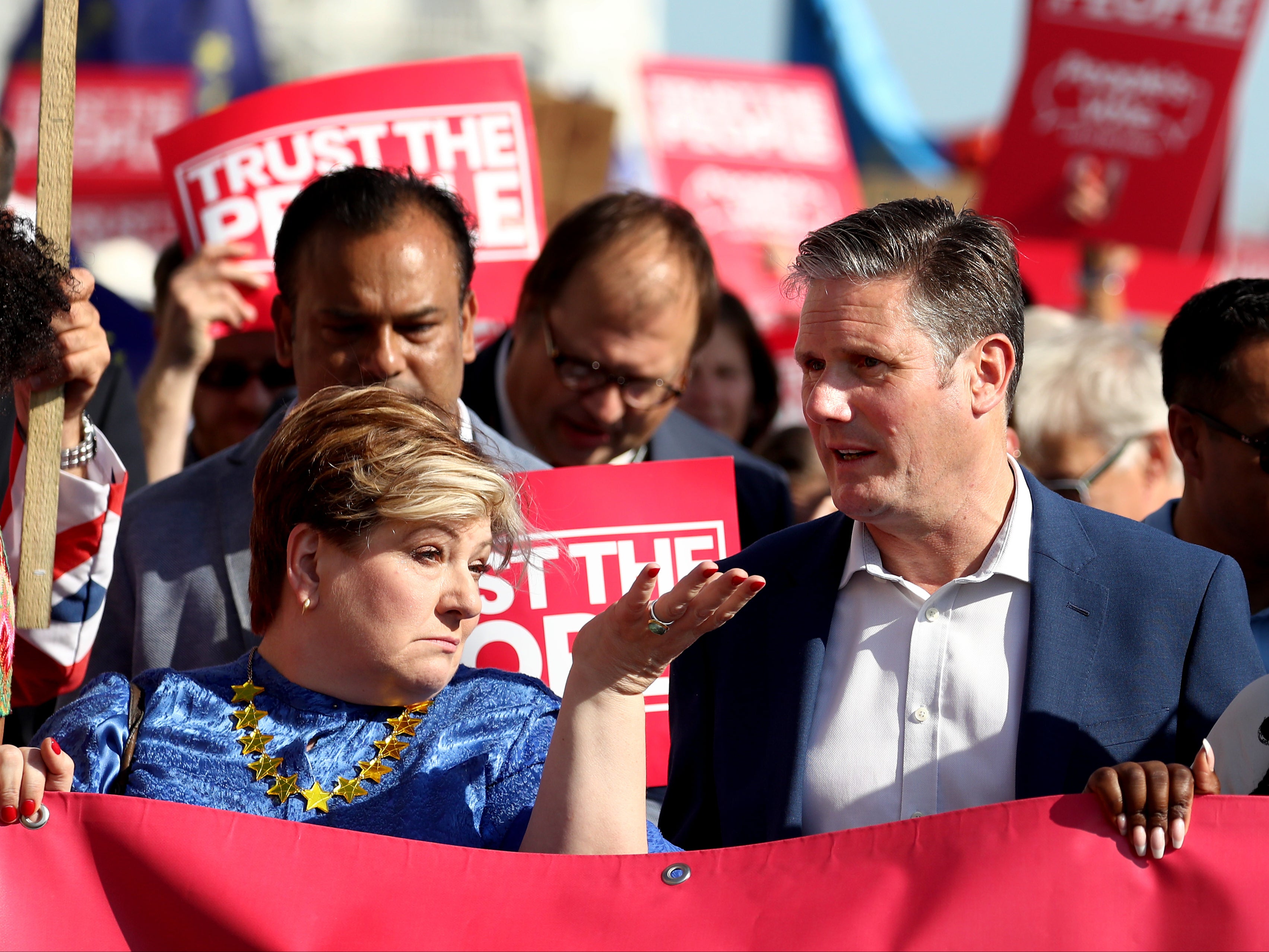 Keir Starmer at anti-Brexit rally in 2019