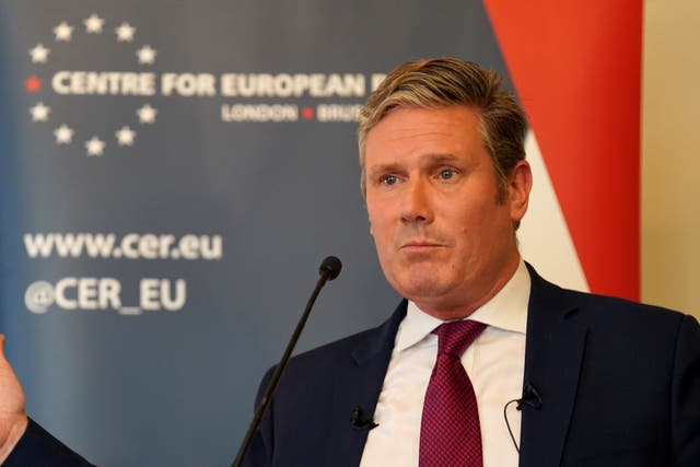 <p>Keir Starmer has already ruled out rejoining the EU – but in office he would ‘lead from the front in transforming the post-Brexit relationship’ </p>