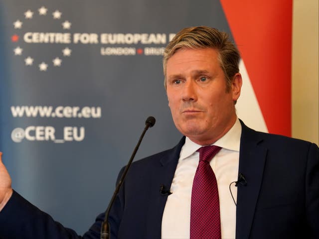 <p>Keir Starmer has already ruled out rejoining the EU – but in office he would ‘lead from the front in transforming the post-Brexit relationship’ </p>