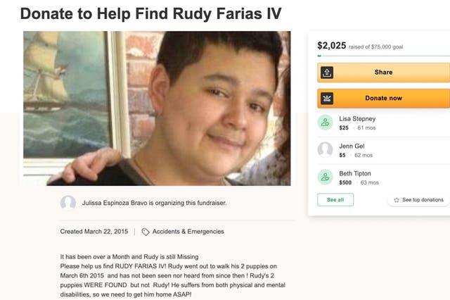 <p>GoFundMe campaign for Rudy Farias </p>