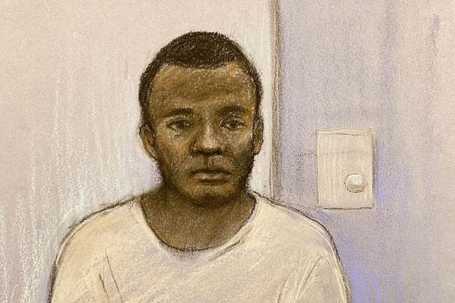 A depiction of Ibrahima Bah appearing at an earlier hearing. Bah is charged with four counts of manslaughter over a small boat incident on December 14, 2022 (Elizabeth Cook/PA)