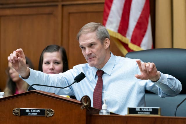 <p>Chairman of the House Judiciary Committee Rep. Jim Jordan, R-Ohio, speaks during a hearing on Capitol Hill in Washington, June 21, 2023</p>