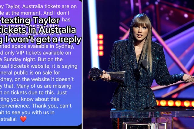 <p>Fan messaged Taylor Swift complaining about tickets</p>