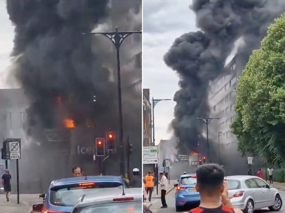 Huge fire rips through East London just metres from busy street festival