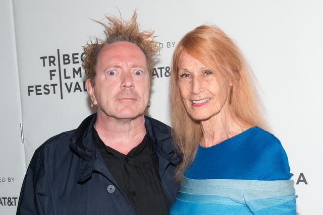 <p>John Lydon and Nora Forster attend "The Public Image is Rotten" Premiere during 2017 Tribeca Film Festival at Spring Studios on April 21, 2017</p>