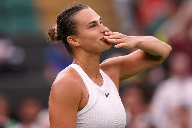 Aryna Sabalenka reached the fourth round with a straight-sets victory (Victoria Jones/PA)