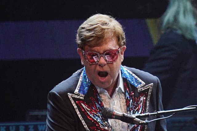 Elton John performs on stage during his Farewell Yellow Brick Road show (yui Mok/PA)