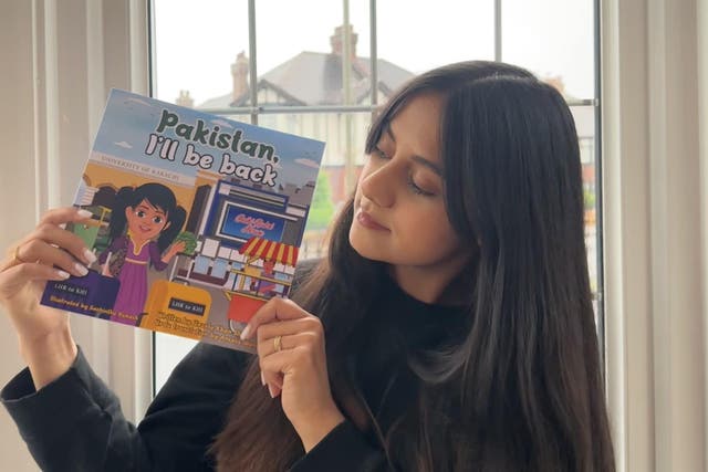 Unzela Khan has released her children’s storybook titled Pakistan, I’ll Be Back (Unzela Khan/PA)
