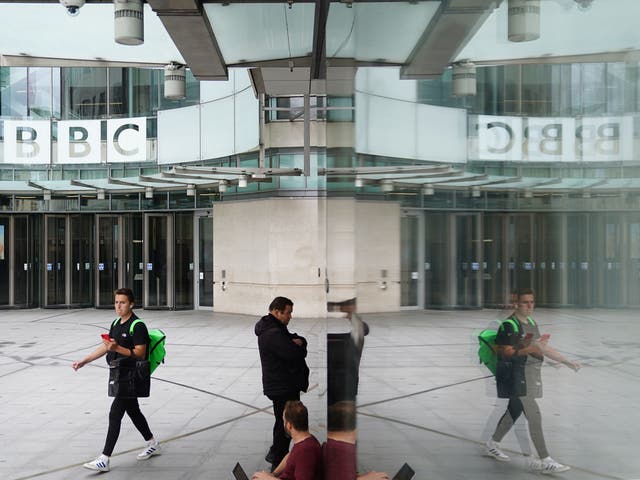 <p>BBC Broadcasting House in London, following allegations that a well-known presenter has been taken off air over clams he paid a teenager for explicit pictures</p>
