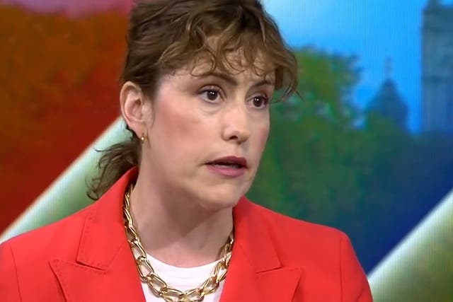 <p>Victoria Atkins asked how she feels about the children’s murals being painted over</p>