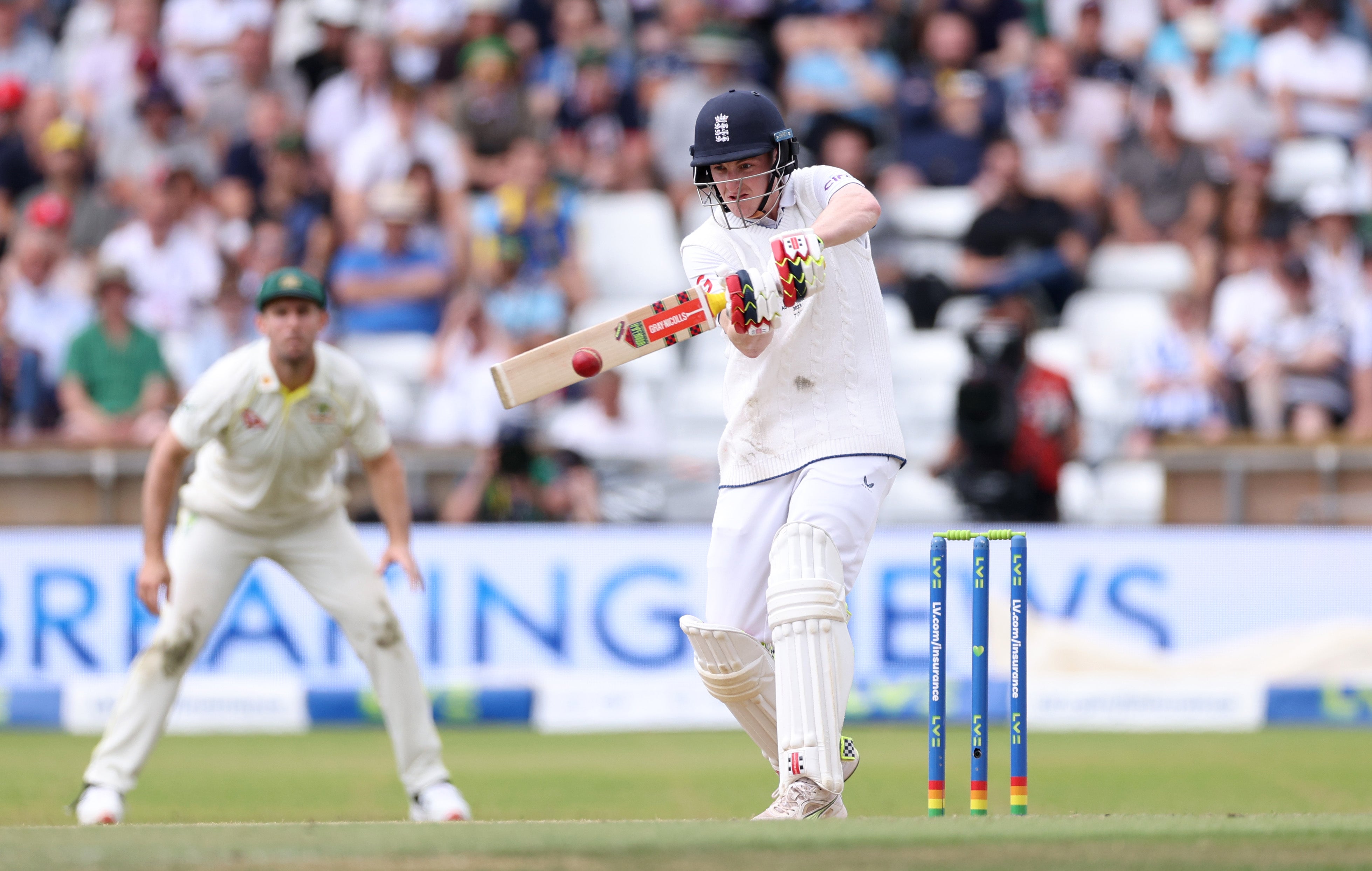 Harry Brook scored a crucial 75 to help England chase down 251 on day four