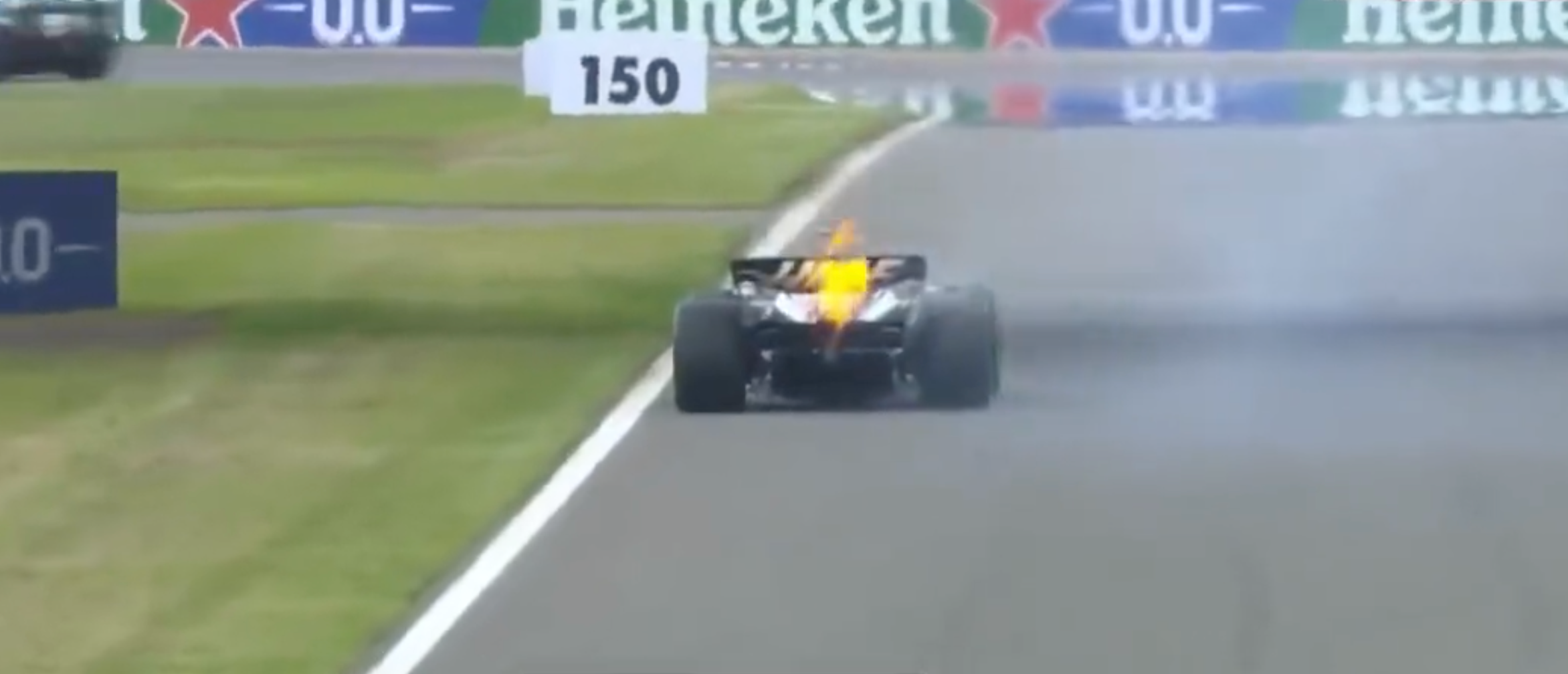 Kevin Magnussen’s car caught fire at the British Grand Prix