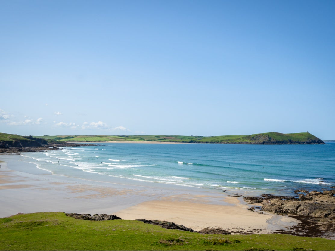 Polzeath Beach, which is one of 54 beaches in Cornwall to issue sewage alerts.