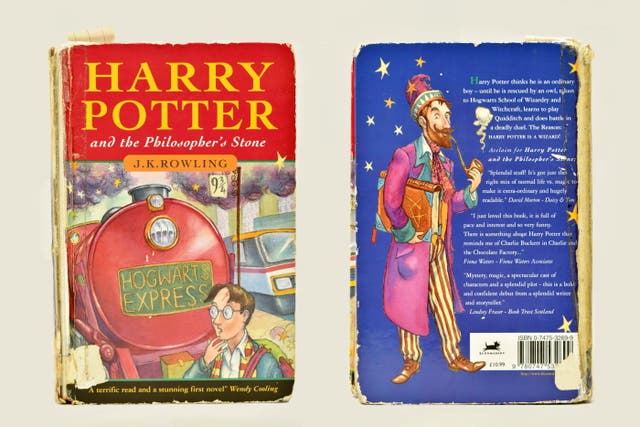 <p>The rare first edition 1996 Bloomsbury publication of ‘Harry Potter and the Philosopher’s Stone', which was purchased from a library for pennies</p>