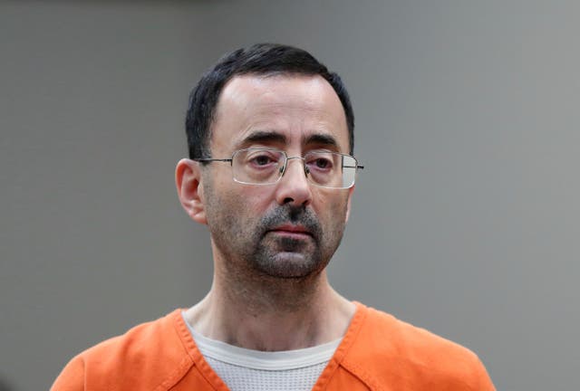 <p>Larry Nassar at his 2017 sentencing  for sexually abusing young female athletes in his care </p>