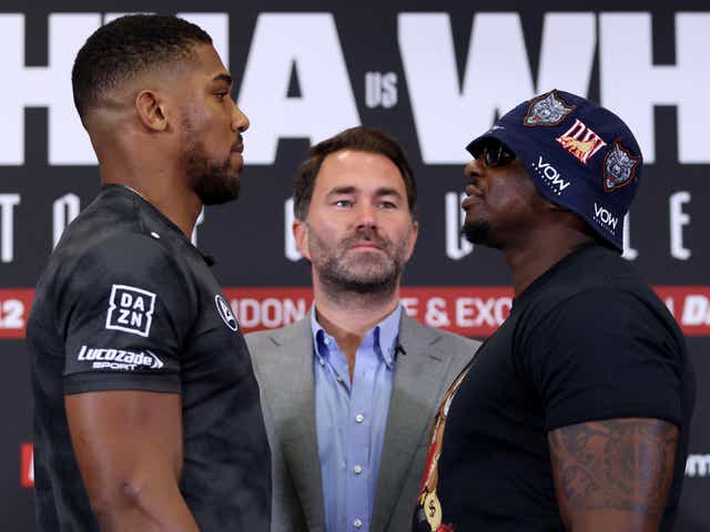 <p>Anthony Joshua and Dillian Whyte’s fight is off </p>