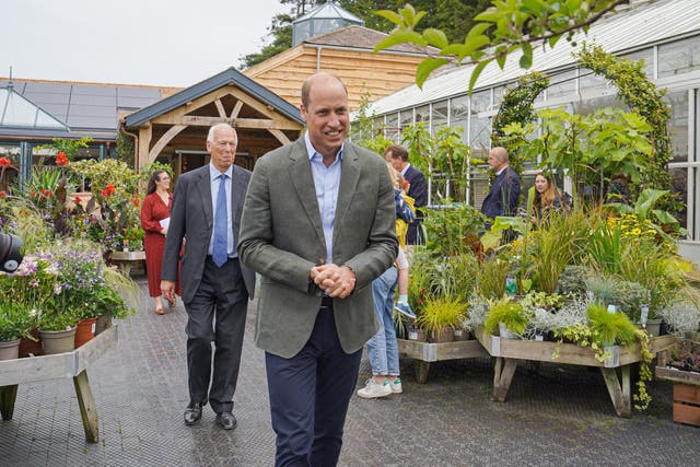 The Prince of Wales during a visit to the Duchy of Cornwall nursery, near Lostwithiel, Cornwall (Hugh Hastings/PA)