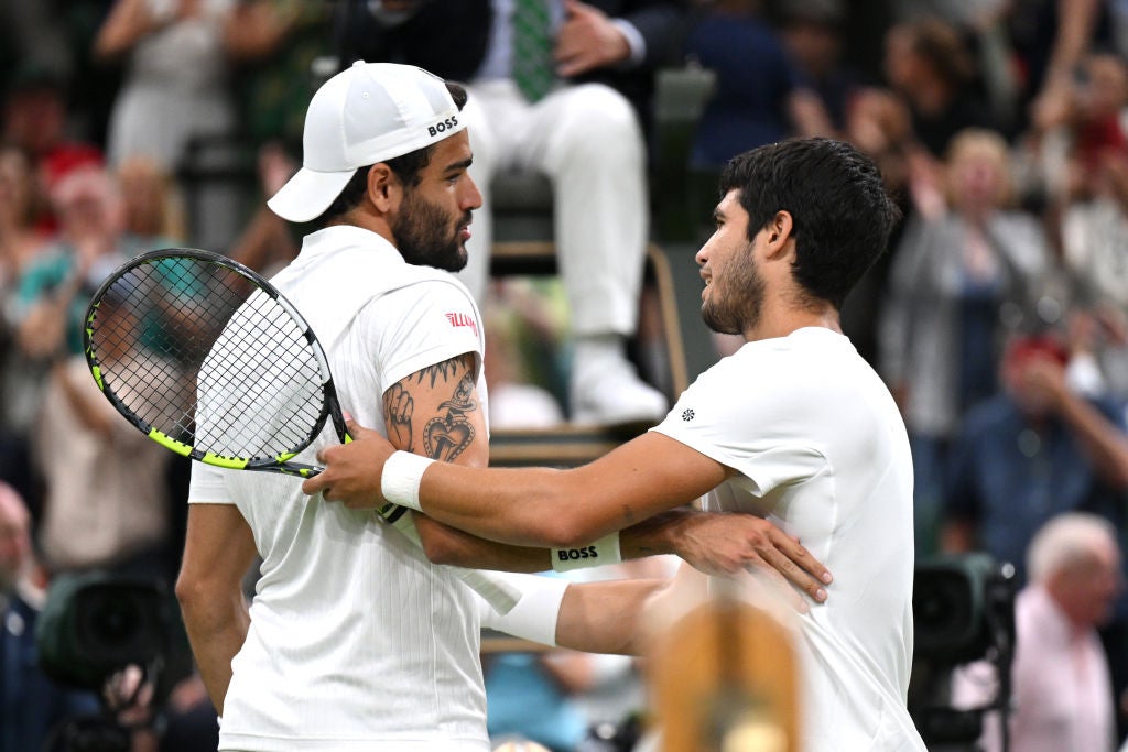 Berrettini and Alcaraz after the match