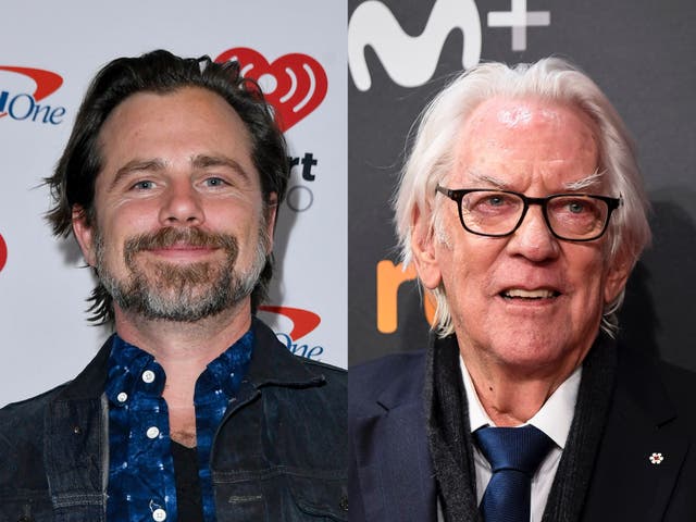 <p>Rider Strong (left) and Donald Sutherland</p>