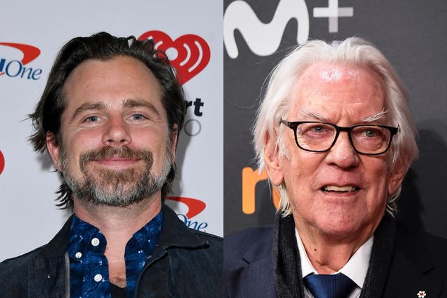 <p>Rider Strong (left) and Donald Sutherland</p>