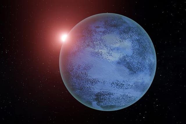 <p>Artist’s impression, frozen world with sub-surface ocean</p>