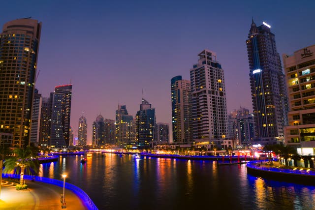 <p>The skyline of Dubai Marina </p>