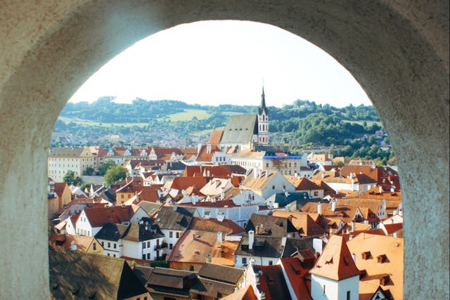<p>Room with a view from Cesky Krumlov Castle</p>