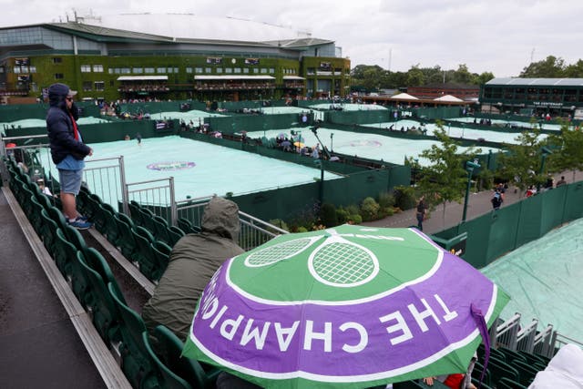 Rain has returned to Wimbledon after a run of sunny days (Bradley Collyer/PA)