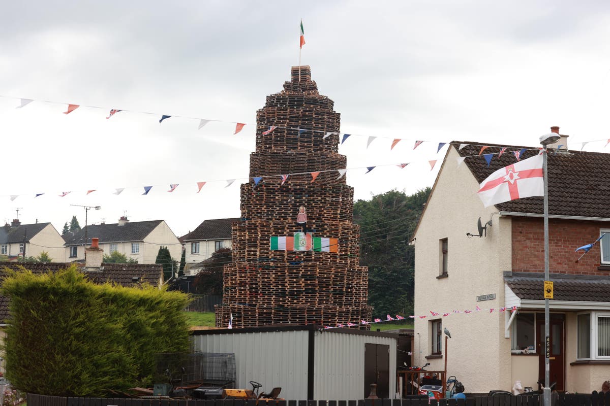 Image of Sinn Fein vice president Michelle O’Neill placed on loyalist bonfire