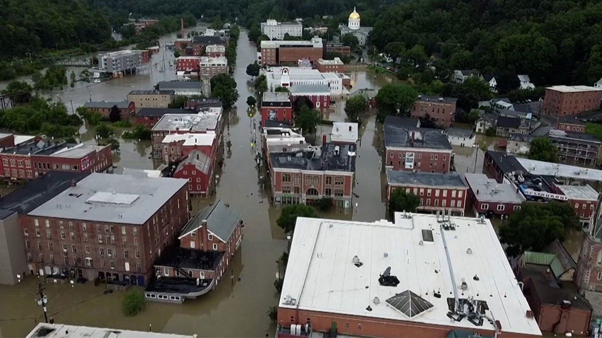 Vermont flooding devastation captured by drone as Bernie Sanders calls it ‘worst disaster since 1927’ – live
